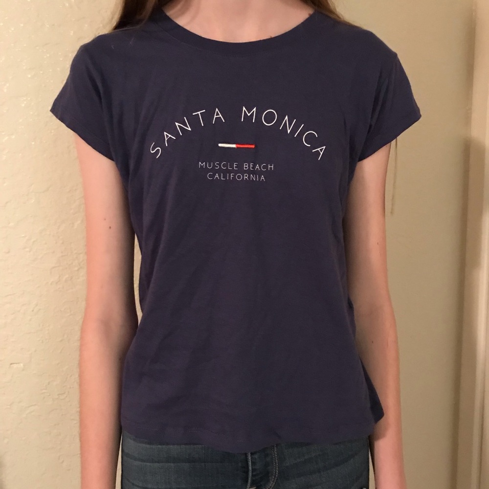 santa monica navy blue tee